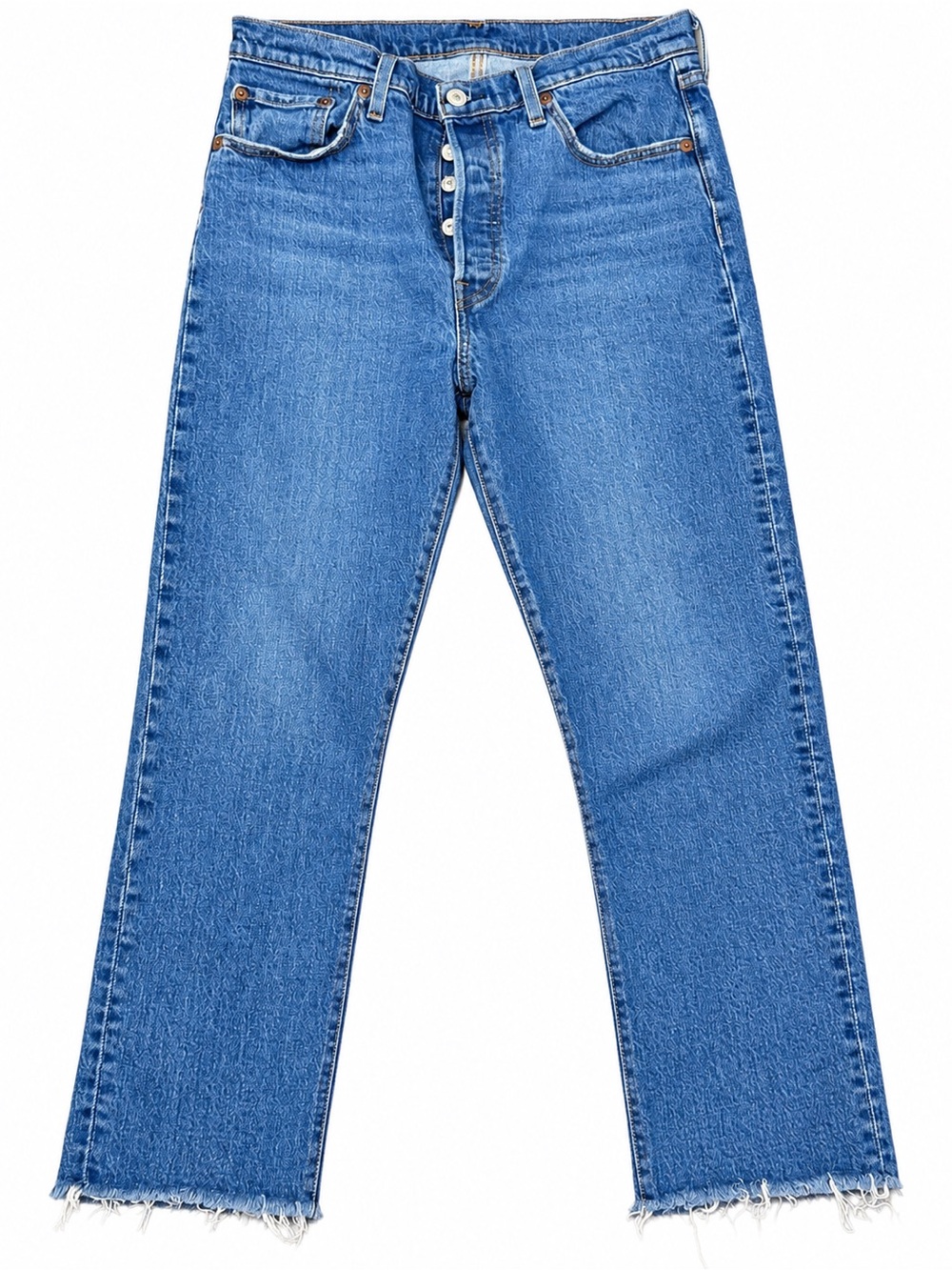 Levi’s 501 Original W29 L26 Medium Wash Raw Hem Straight Jeans